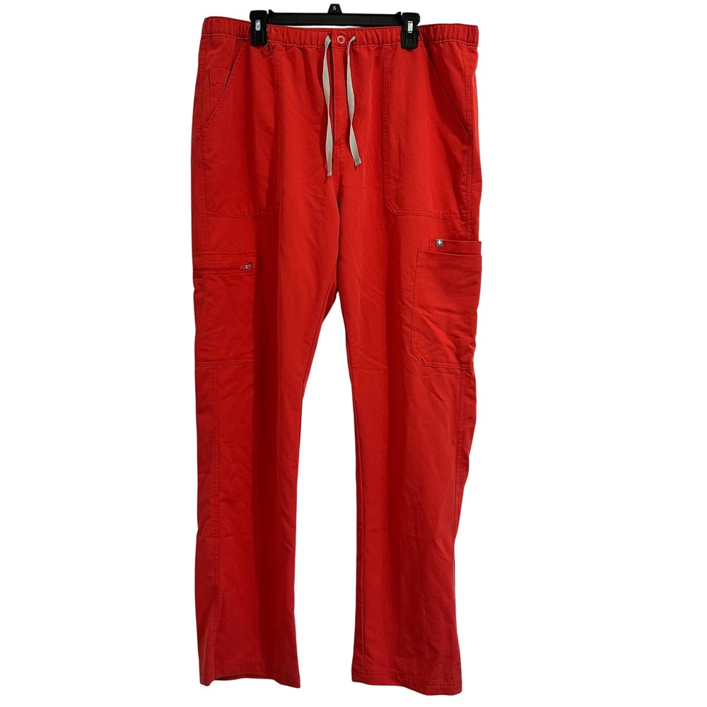 FIGS Cairo Straight Leg Scrub Pants Mens XXL Tall Coral Red TM3001T PO 4939